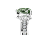 White gold Fancy Green Heart  Solitaire Diamond Ring with Channel Set Band and Six-Prong Setting_34