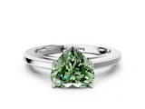 White gold Fancy Green Heart  Solitaire Diamond Ring with Four-Prong Setting and Classic Band_3