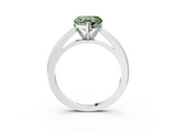 White gold Fancy Green Heart  Solitaire Diamond Ring with Four-Prong Setting and Classic Band_6