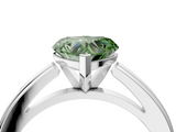 White gold Fancy Green Heart  Solitaire Diamond Ring with Four-Prong Setting and Classic Band_7