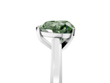 White gold Fancy Green Heart  Solitaire Diamond Ring with Four-Prong Setting and Classic Band_8