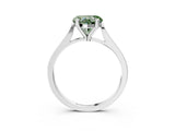 White gold Fancy Green Heart  Solitaire Diamond Ring with Four-Prong Setting and Tapered Band 3