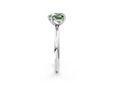 White gold Fancy Green Heart  Solitaire Diamond Ring with Four-Prong Setting on a Plain Band_34