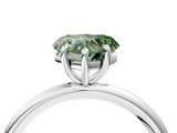 White gold Fancy Green Heart  Solitaire Diamond Ring with Four-Prong Setting on a Plain Band_35