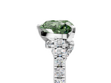 White gold Fancy Green Heart  Solitaire Diamond Ring with Pavé Band and Four-Prong Setting_5