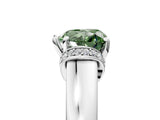 White gold Fancy Green Heart  Solitaire Diamond Ring with Pave Band and Six-Prong Setting_70