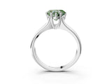 White gold Fancy Green Heart  Solitaire Diamond Ring with Six-Prong Cathedral Setting_35