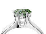 White gold Fancy Green Heart  Solitaire Diamond Ring with Six-Prong Cathedral Setting_36
