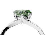 White gold Fancy Green Heart  Solitaire Diamond Ring with Six-Prong Setting and Tapered Band_4