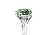 White gold Fancy Green Heart  Solitaire Diamond Ring with Six-Prong Setting and Tapered Band_5