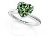 White gold Fancy Green Heart  Solitaire Diamond Ring with Six-Prong Setting on a Classic Band_1