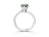 White gold Fancy Green Heart  Solitaire Diamond Ring with Six-Prong Setting on a Classic Band_3