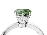 White gold Fancy Green Heart  Solitaire Diamond Ring with Six-Prong Setting on a Classic Band_4