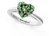 White gold Fancy Green Heart  Solitaire Diamond Ring with Split Shank and Four-Prong Setting_1