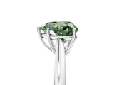 White gold Fancy Green Heart  Solitaire Diamond Ring with Split Shank and Four-Prong Setting_29