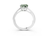 White gold Fancy Green Heart  Solitaire Diamond Ring with Split Shank and Four-Prong Setting_3