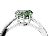 White gold Fancy Green Heart  Solitaire Diamond Ring with Split Shank and Four-Prong Setting_4