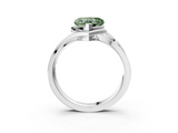 White gold Fancy Green Heart  Solitaire Diamond Ring with Split Shank and Prong Setting_20