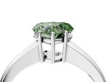 White gold Fancy Green Heart  Solitaire Diamond Ring with Tapered Band and Four-Prong Setting_56