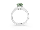 White gold Fancy Green Heart  Solitaire Diamond Ring with Tapered Band and Four-Prong Setting_56