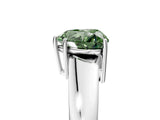 White gold Fancy Green Heart  Solitaire Diamond Ring with Tapered Band and Four-Prong Setting_57