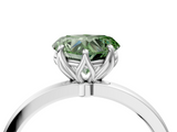White gold Fancy Green Heart  Solitaire Diamond Ring with Thin Band and Four-Prong Setting_4