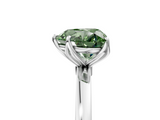 White gold Fancy Green Heart  Solitaire Diamond Ring with Thin Band and Four-Prong Setting_5