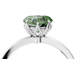 White gold Fancy Green Heart  Solitaire Diamond Ring with Thin Band and Four-Prong Setting_64