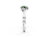 White gold Fancy Green Heart  Solitaire Diamond Twisted Band with Four-Prong Setting_2