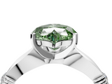 White gold Fancy Green Heart  Solitaire Diamond Twisted Band with Four-Prong Setting_4