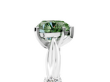 White gold Fancy Green Heart  Solitaire Diamond Twisted Band with Four-Prong Setting_5
