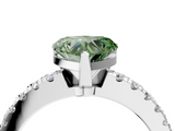 White gold Fancy Green Heart  Solitaire Diamond with Pavé Band and Four-Prong Setting_4