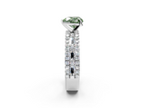 White gold Fancy Green Heart  Solitaire Diamond with Pave and Channel Set Band_2