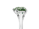 White gold Fancy Green Heart  Solitaire Engagement Ring with Four-Prong Setting and Classic Band 5