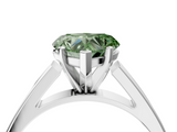 White gold Fancy Green Heart  Solitaire Engagement Ring with Four-Prong Setting and Tapered Band_7