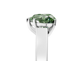 White gold Fancy Green Heart  Solitaire Engagement Ring with Four-Prong Setting and Tapered Band_8