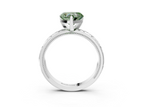 White gold Fancy Green Heart  Solitaire Engagement Ring with Scrollwork Band and Four-Prong Setting_3