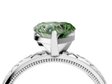 White gold Fancy Green Heart  Solitaire Engagement Ring with Scrollwork Band and Four-Prong Setting_4