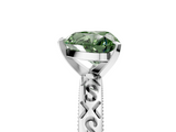 White gold Fancy Green Heart  Solitaire Engagement Ring with Scrollwork Band and Four-Prong Setting_5
