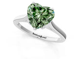 White gold Fancy Green Heart  Solitaire Heart Prong Engagement Ring with Tapered Band_36