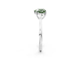White gold Fancy Green Heart  Solitaire Heart Prong Engagement Ring with Tapered Band_37
