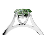 White gold Fancy Green Heart  Solitaire Heart Prong Engagement Ring with Tapered Band_39