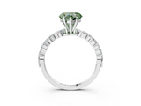 White gold Fancy Green Heart  Solitaire Marquise Side Stone Prong Setting Ring_3