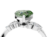 White gold Fancy Green Heart  Solitaire Marquise Twist Band with Six-Prong Setting_4