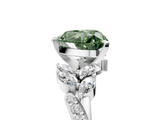 White gold Fancy Green Heart  Solitaire Marquise Twist Band with Six-Prong Setting_5