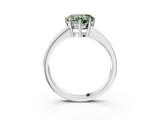 White gold Fancy Green Heart  Solitaire Pavé Band Prong Setting Ring_3