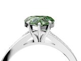 White gold Fancy Green Heart  Solitaire Pavé Band with Four-Prong Setting_22