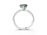 White gold Fancy Green Heart  Solitaire Pavé Band with Four-Prong Setting_3