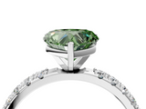 White gold Fancy Green Heart  Solitaire Pavé Band with Four-Prong Setting_4