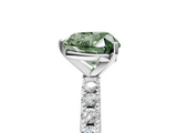 White gold Fancy Green Heart  Solitaire Pavé Band with Four-Prong Setting_5